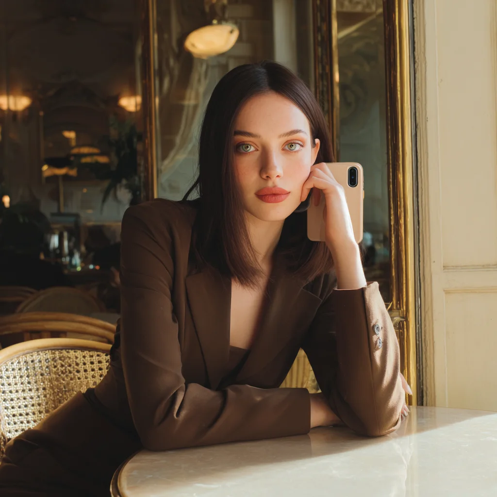 Ruby, the featured Flirt AI companion, in a warm playful portrait